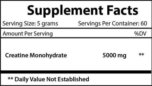 Divine Power Creatine Nutritional Information