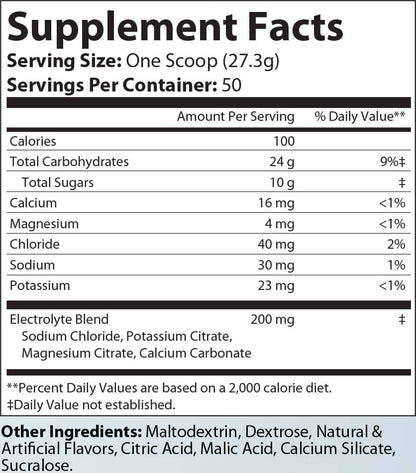 ReFuel XT Recovery Supplement Nutritional Information