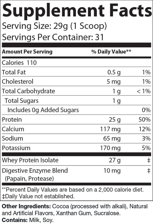 Pure Power Supplement Nutritional Information