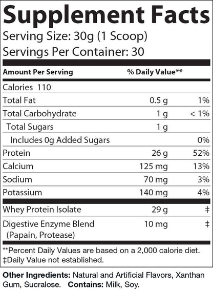Pure Power Supplement Nutritional Information